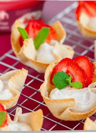 Lactose Free Strawberry Wonton Cups