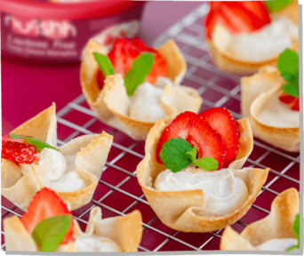 Strawberry Wonton Cups Recipe with Lactose Free Cheese