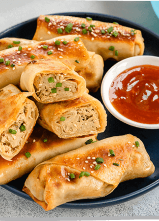 Lactose Free Crab Rangoon Spring Rolls