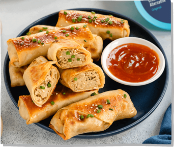“Crab” Rangoon Spring Rolls Recipe with Lactose Free Cheese